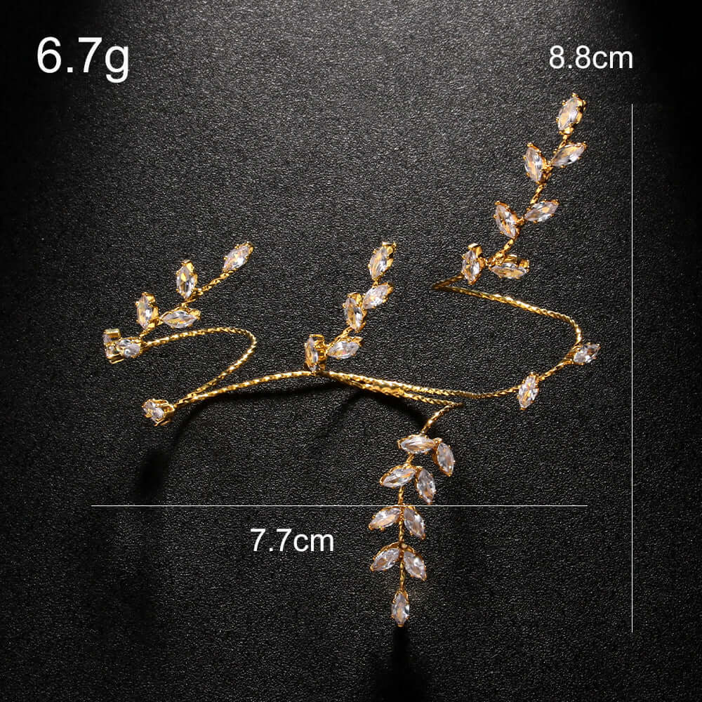 Elegant Marquise Leaf Hand Cuff Bracelet - WJ704 | Vintage Style Jewelry for Women, Perfect for Parties, Weddings & Special Occasions