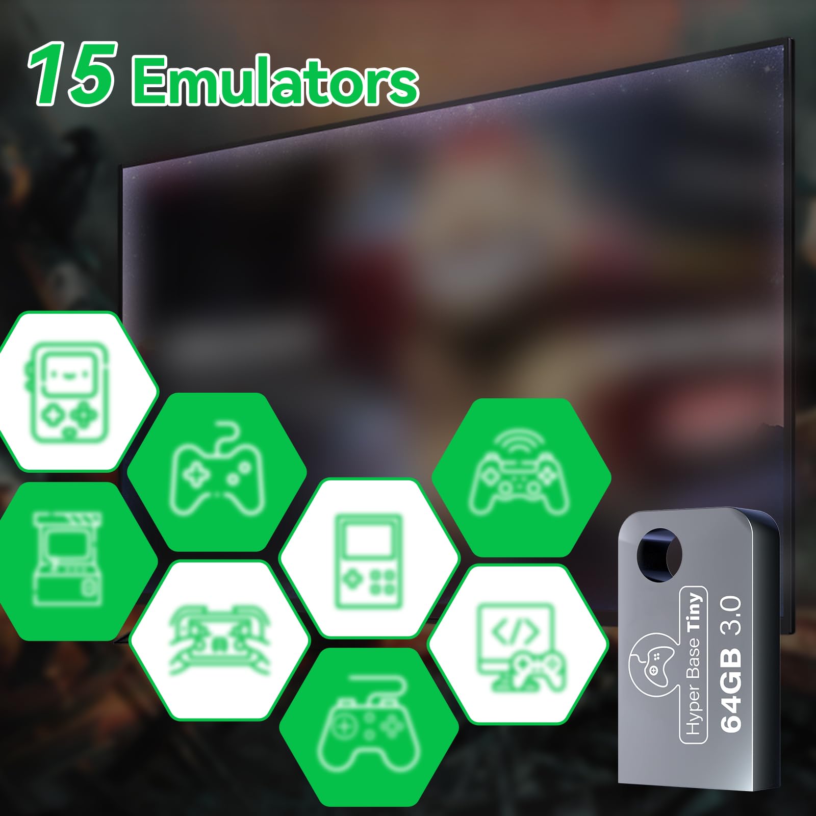 Portable Retro Game Console with 8371 Classic Games - Wireless Plug & Play Emulator for PC - 15 Emulators Included - Perfect for Travel, Gifts & Nostalgic Gaming