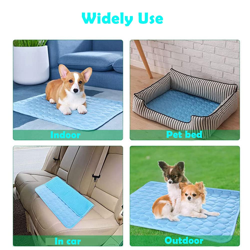 JIA.L Extra Large Dog Cooling Mat - Breathable, Washable Pet Cooling Pad for Summer - No Water or Electricity Needed - Ideal for Kennels, Crates & Beds - Perfect for Hot Weather & Indoor/Outdoor Use (Brown, 40x28 Inches)