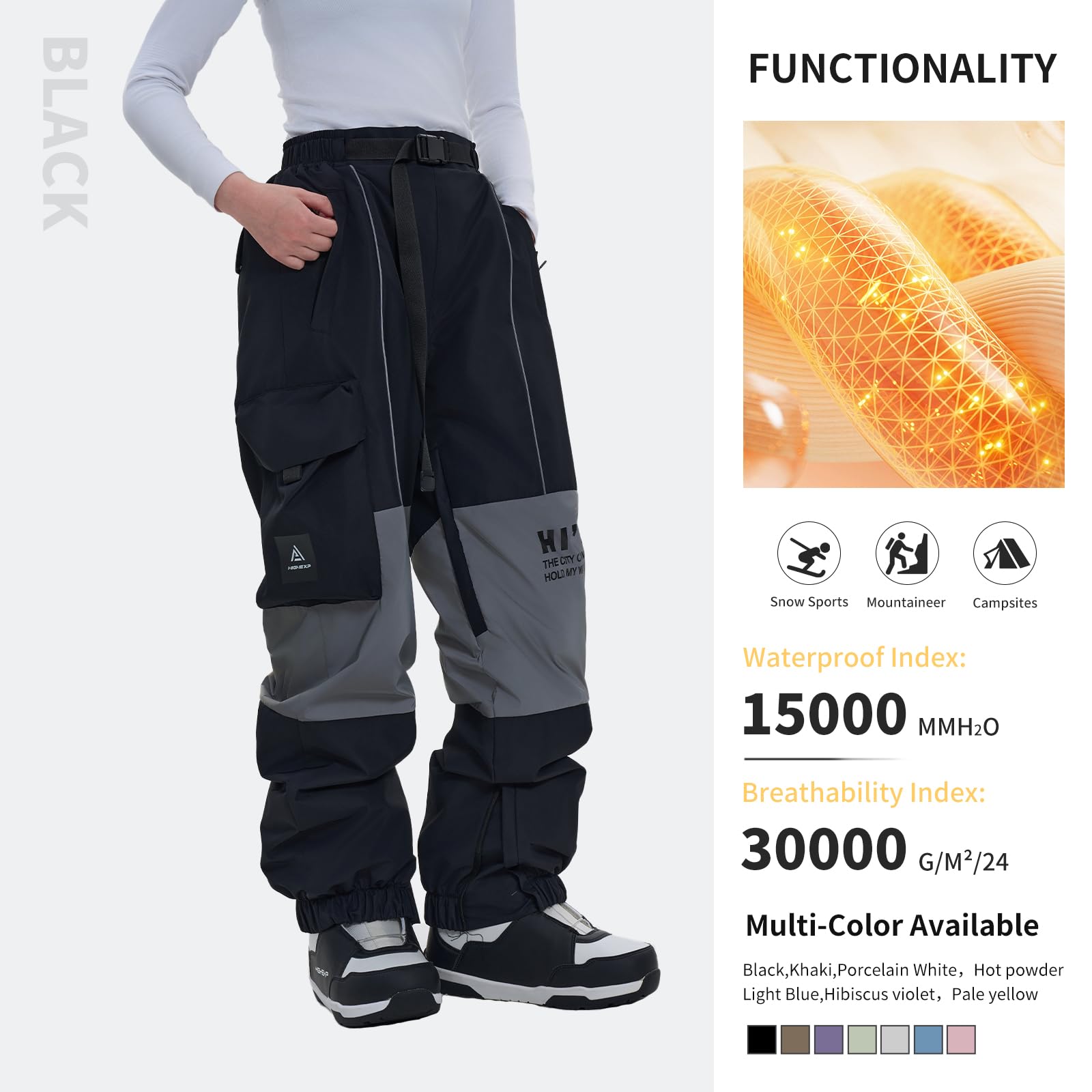 **Waterproof Insulated Ski & Snowboard Pants for Men & Women - Windproof Winter Warm Snow Pants for Hiking & Outdoor Activities**    *(Use Case: Perfect for skiing, snowboarding, hiking, and cold-weather outdoor adventures!)*