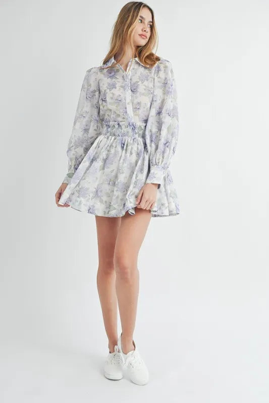 Floral Print Button Down Blouse and Mini Skirt Set for Women - Summer Casual Outfit, Office Wear & Date Night Fashion