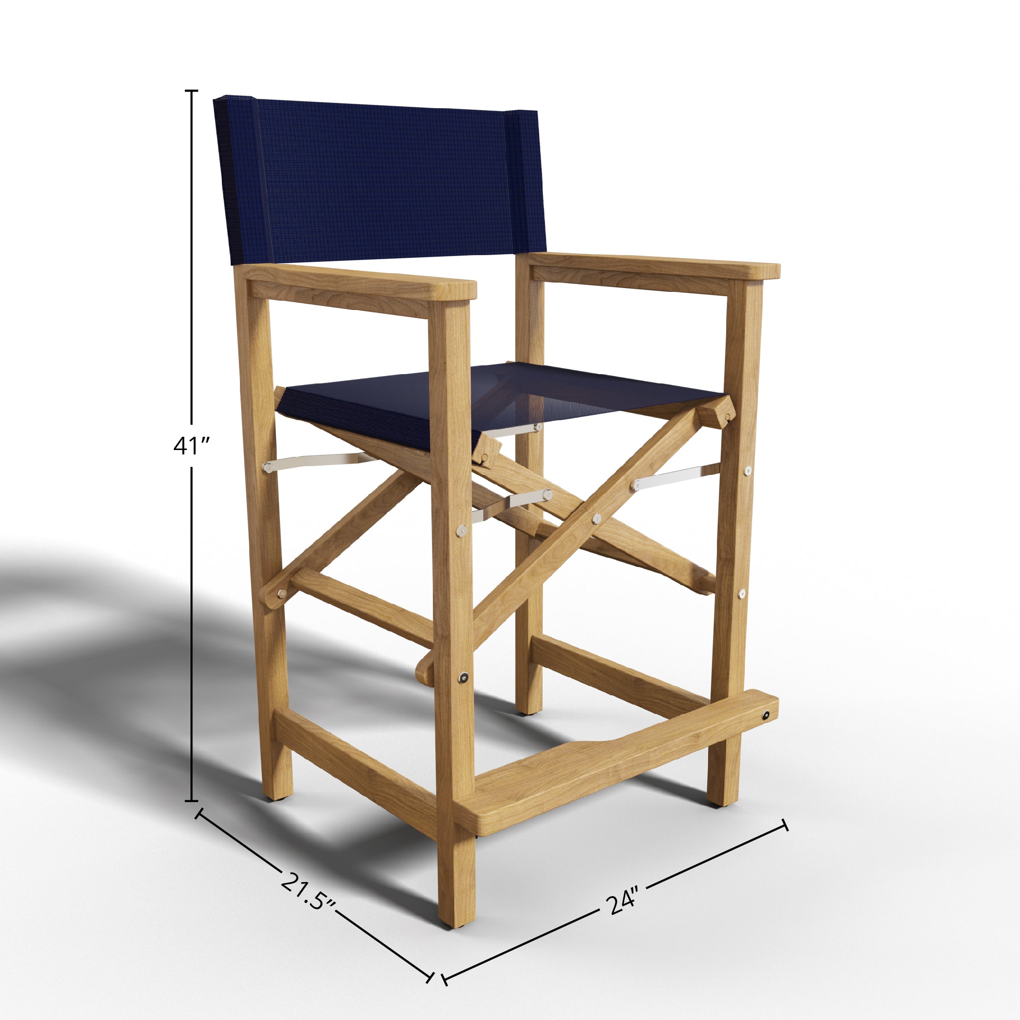 Premium Black Teak Outdoor Bar Height Dining Armchair - Weather-Resistant Patio Bar Stool for Backyard, Deck, Poolside & Restaurant Use