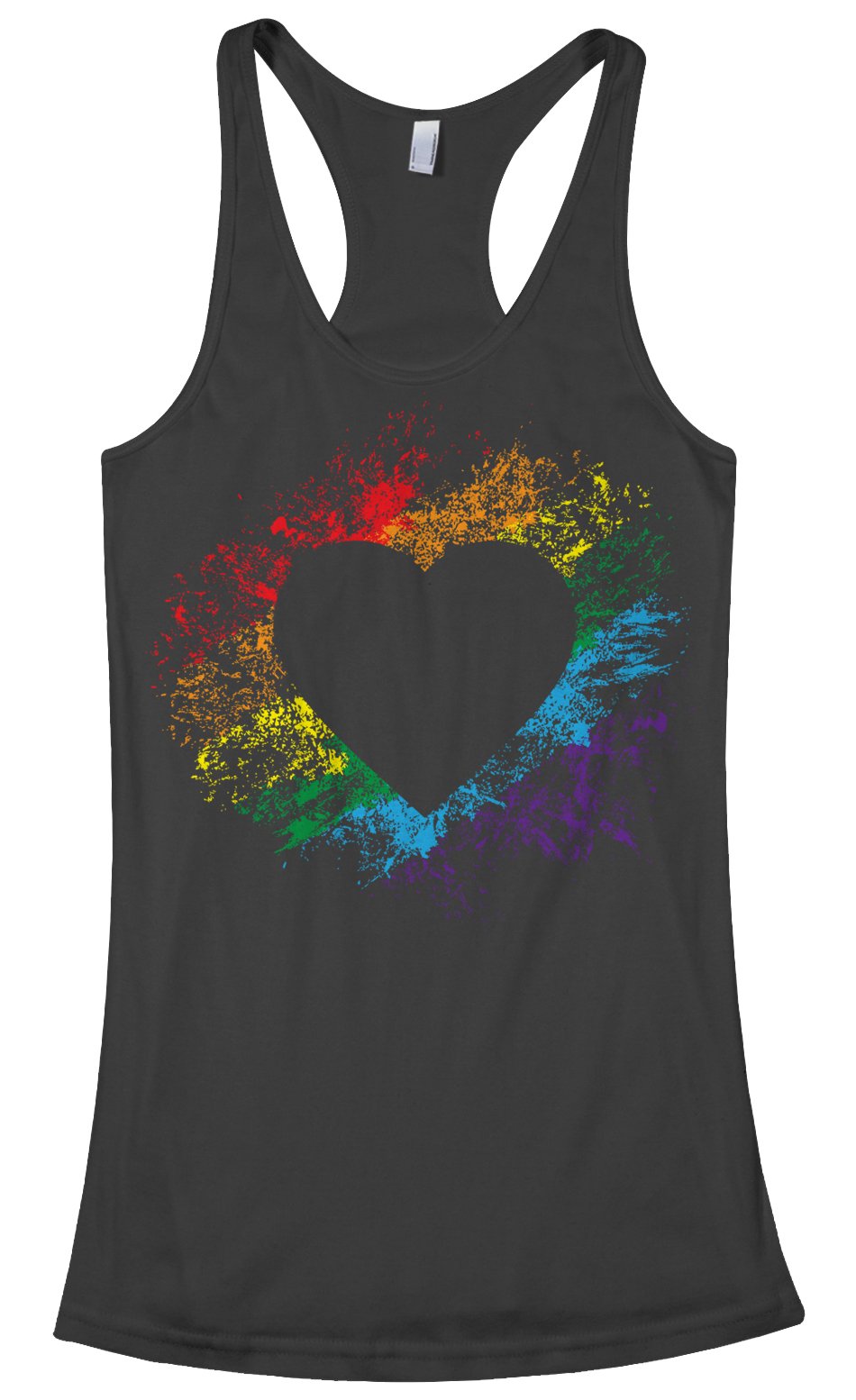 Threadrock Women's Rainbow Heart Racerback Tank Top - Soft Stretchy Workout Shirt for Yoga, Running & Gym | Cute Casual Summer Tops for Women