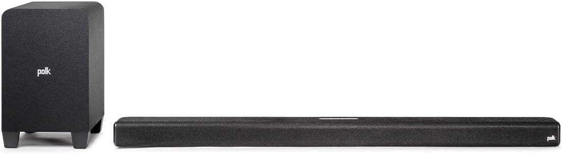 Polk Audio Signa S4 Sound Bar with Wireless Subwoofer - Dolby Atmos 3D Surround Sound, VoiceAdjust & BassAdjust Technology, HDMI eARC, Bluetooth, 8K/4K/HD TV Compatible - Perfect for Home Theater, Gaming & Movie Nights