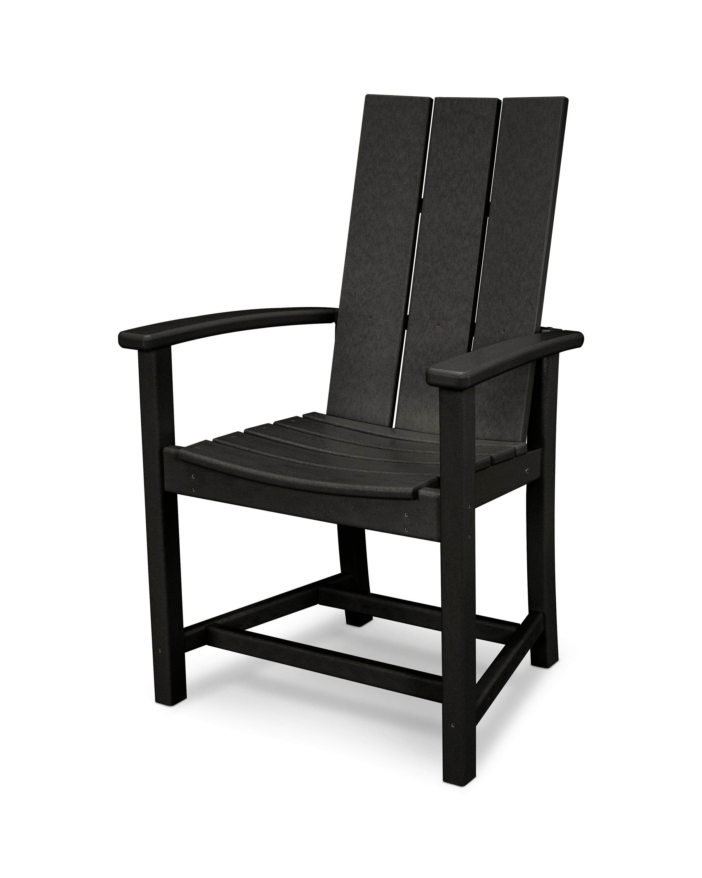 POLYWOOD Modern Adirondack Dining Chair - Outdoor Patio Furniture, All-Weather Resin Wicker, Comfortable Backyard Seating for Garden, Poolside & Deck - Set of 2 (White)