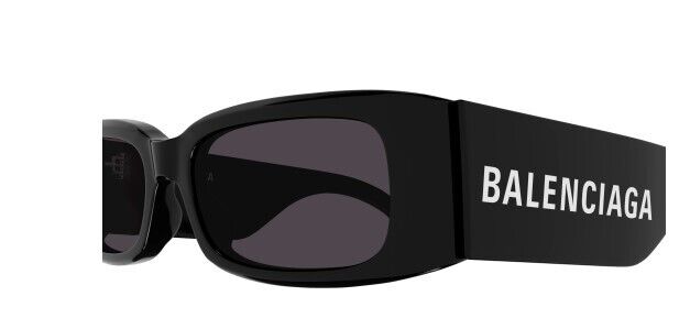 Balenciaga BB0260S 001 Black/Grey Rectangular Women's Sunglasses - Stylish UV Protection Shades for Fashion, Beach & Outdoor Activities