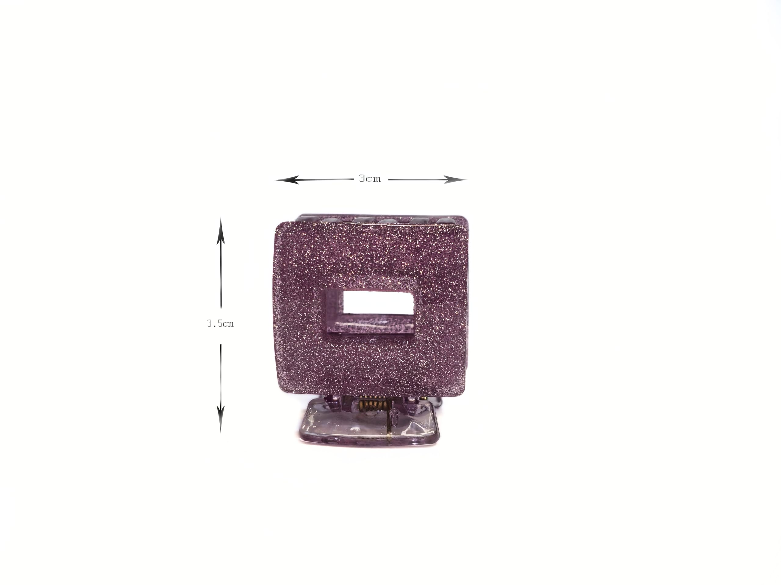 Glitter Hair Clips for Women - Square Claw Clips for Medium Thick Hair (6 Pack) - Perfect for Parties & Daily Styling