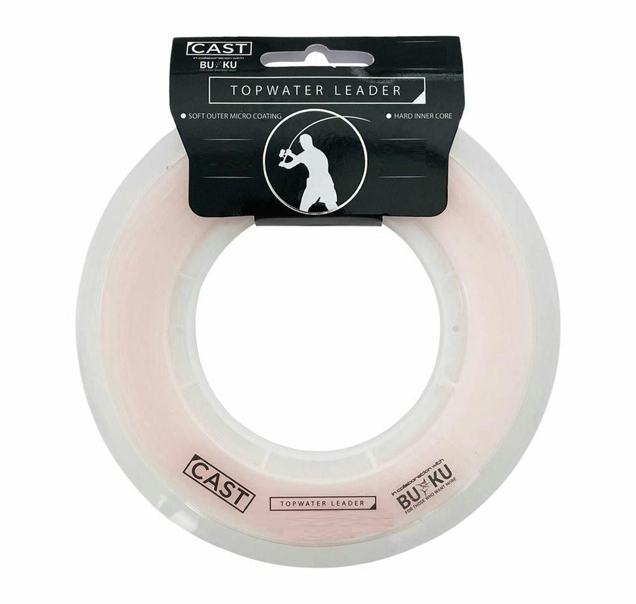 Buku Cast Series Topwater Fishing Mono Leader - Premium Fluorocarbon Fishing Line for Bass, Trout, and Saltwater Game Fish - Perfect for Freshwater and Saltwater Topwater Lure Fishing