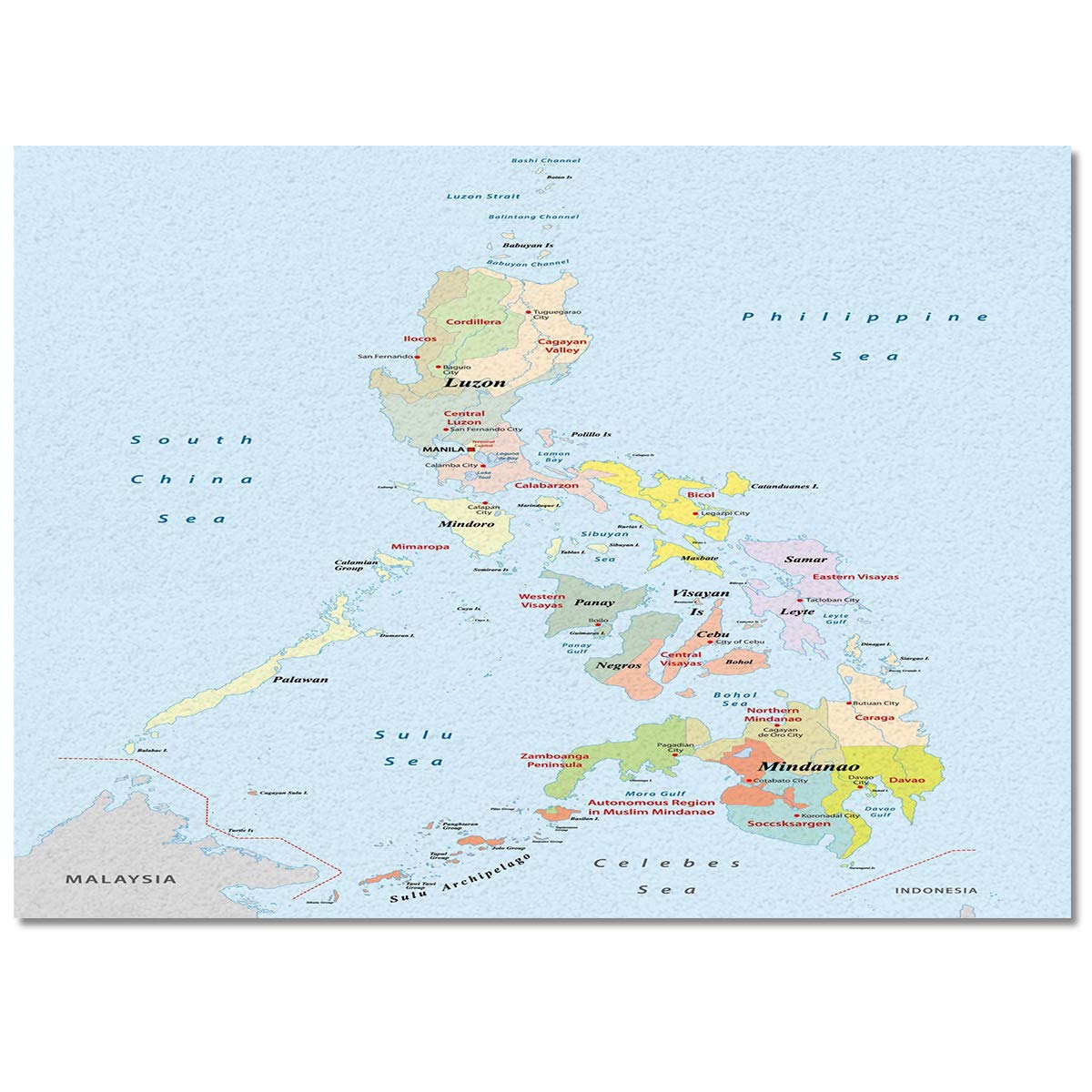 5'x7' Non-Slip Philippines Map Area Rug - Washable Living Room Bedroom Accent Carpet, Kitchen Mat, Front Porch Doormat & Bath Runner - Perfect for Home Decor, Cultural Display & High-Traffic Areas