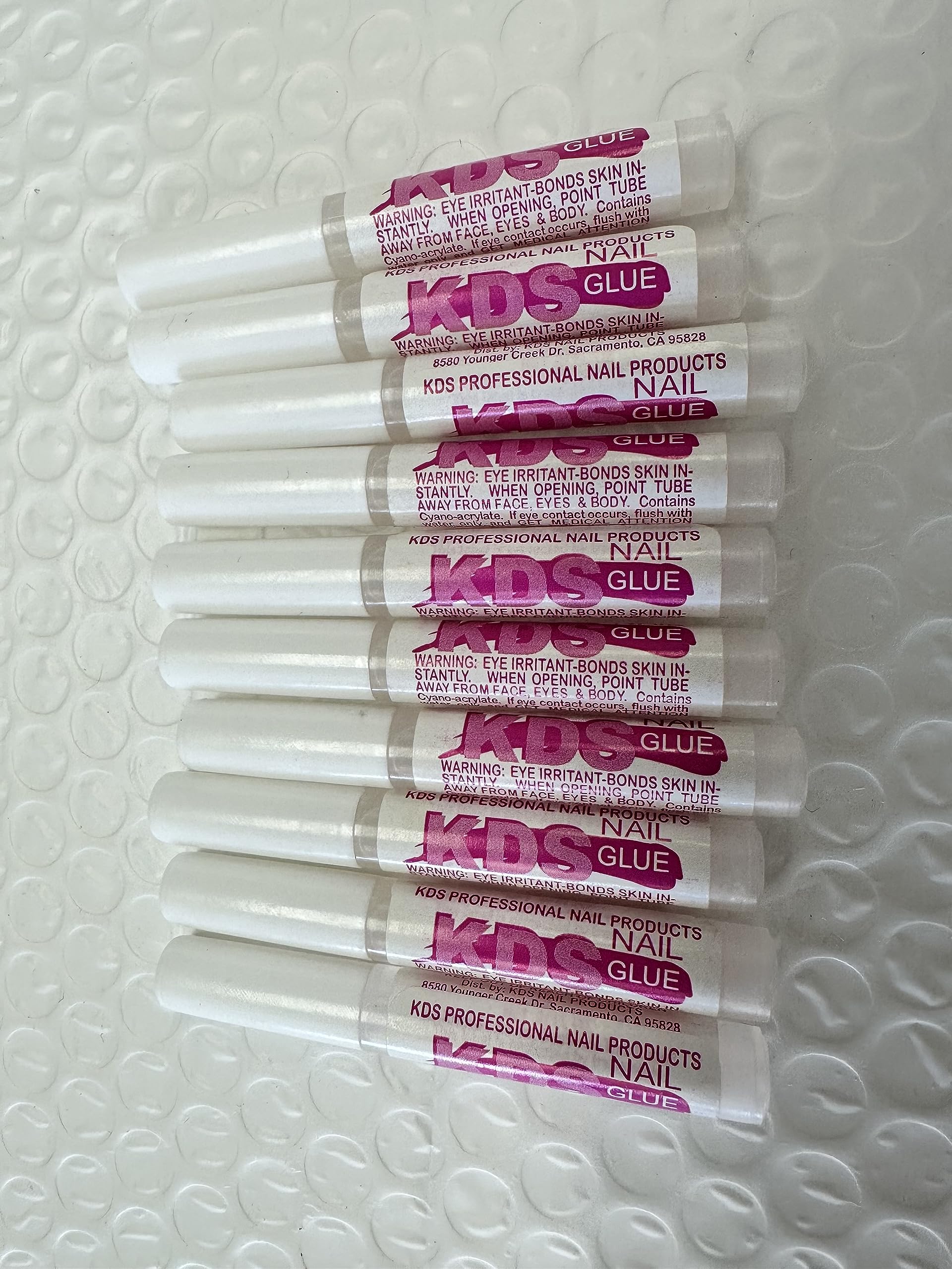 KDS Professional Nail Glue - 10 Pack Super Strong & Quick Dry Nail Adhesive for Acrylic Nails, Press On Nails & Nail Tips - Perfect for Salon, Home Manicures & Nail Art DIY