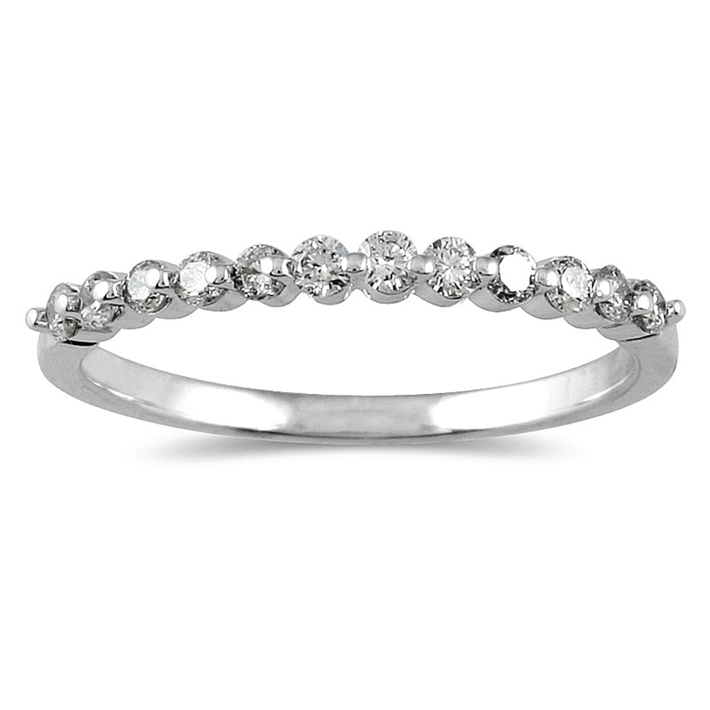 1/4 Carat TW Diamond Wedding Band in 10K White Gold - Elegant Bridal Ring for Women, Perfect for Engagement, Anniversary & Special Occasions