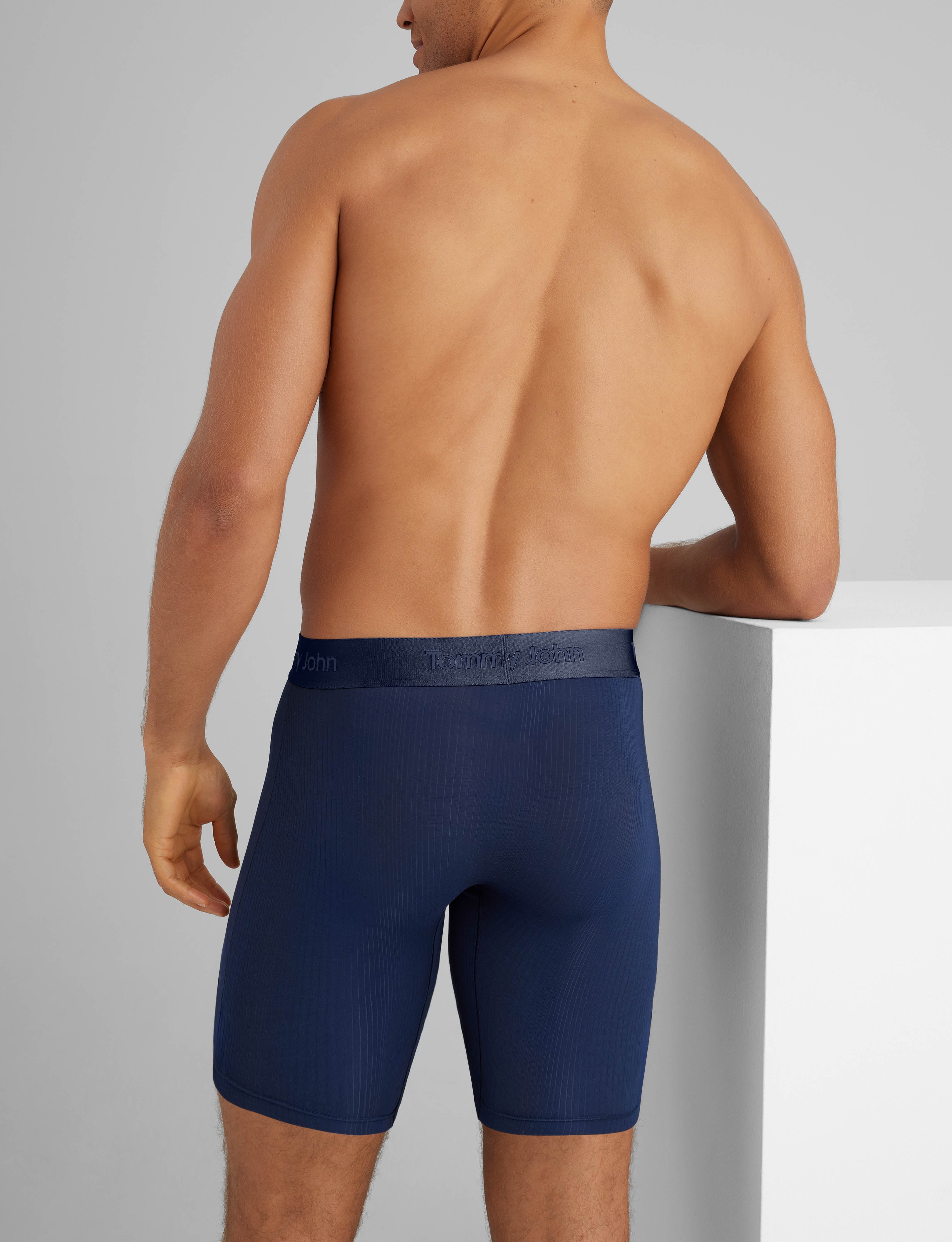 Premium Second Skin Luxe Rib Boxer Briefs - 3 Pack Ultra Soft Men's Underwear for All-Day Comfort | Workout, Lounge & Everyday Wear