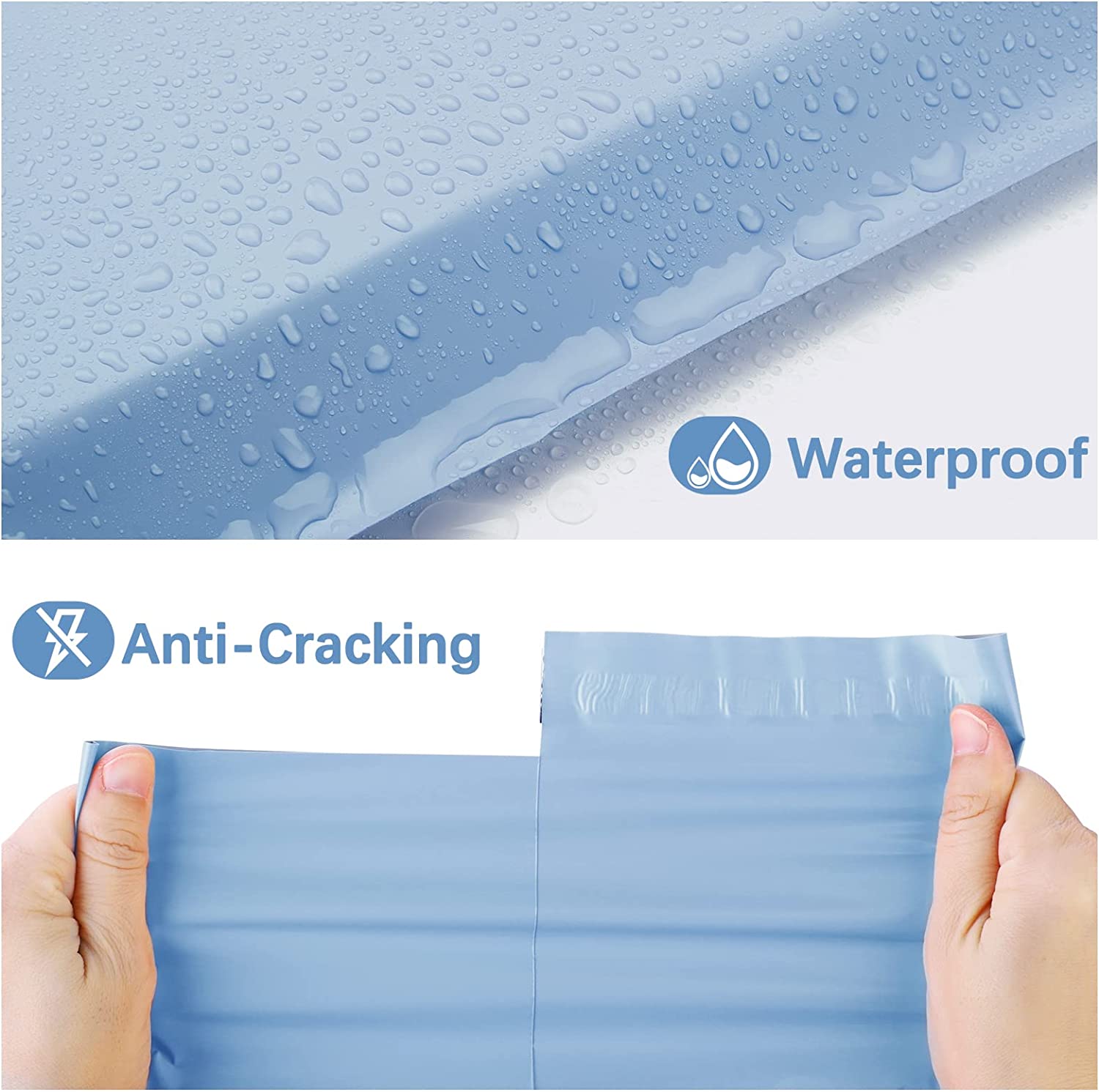 10x13 Poly Mailer Envelope Shipping Bags - Waterproof & Tear-Resistant Mailing Pouches for Ecommerce | Haze Blue | Perfect for Clothing, Jewelry & Small Business Shipments