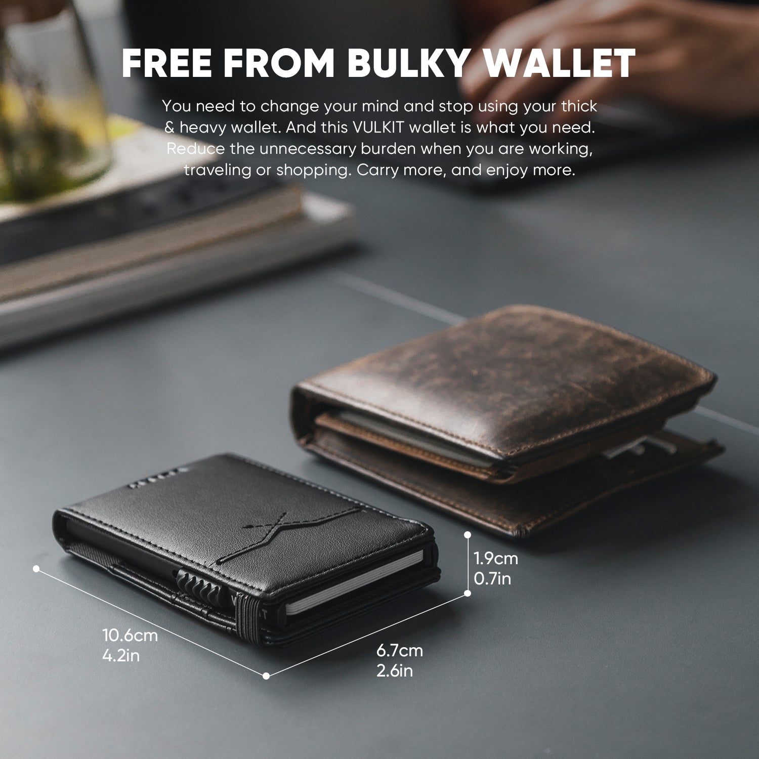 VC316 Elastic Band Closure Card Holder with Back ID Window - Secure & Stylish Wallet for Credit Cards, IDs, and Cash - Perfect for Travel, Work, and Everyday Use