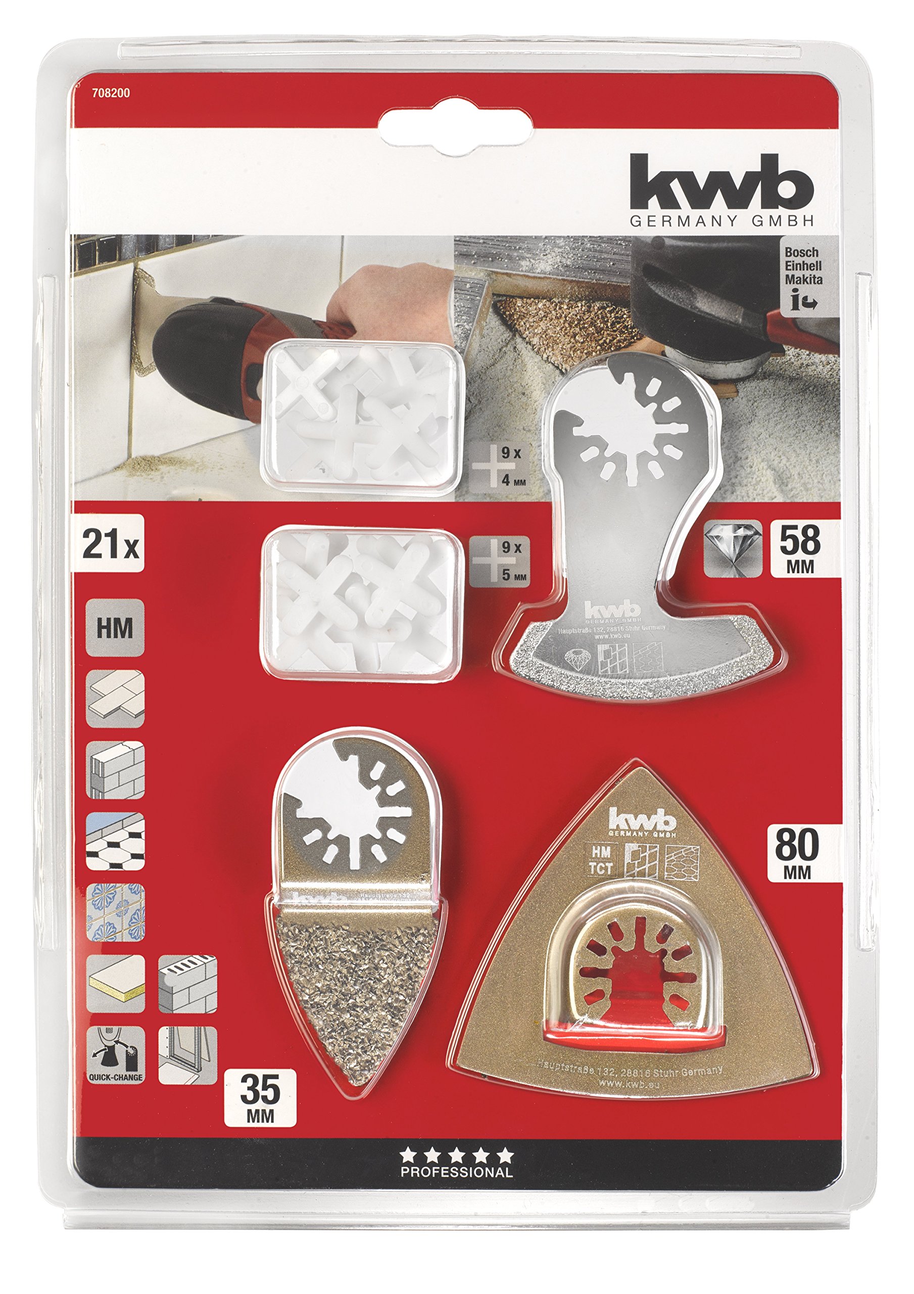 Premium Tile Repair Kit for Multitools 708200 - Diamond Tile Saw with Carbide Rasp & Crosses - Perfect for Bathroom Renovation, Kitchen Backsplash & Floor Tile Repair