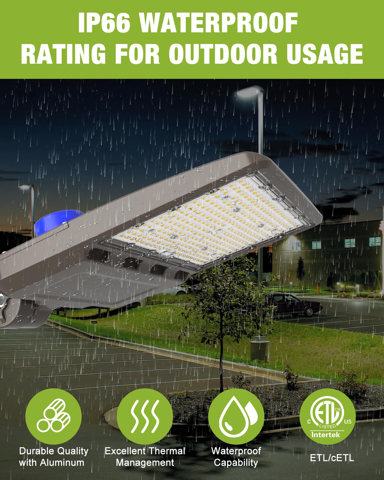 YXL LED Shoebox Light 21000LM 5000K Daylight - IP65 Waterproof Outdoor Area Light with Dusk to Dawn Photocell - Perfect for Parking Lots, Sports Stadiums, Warehouses & Building Exteriors