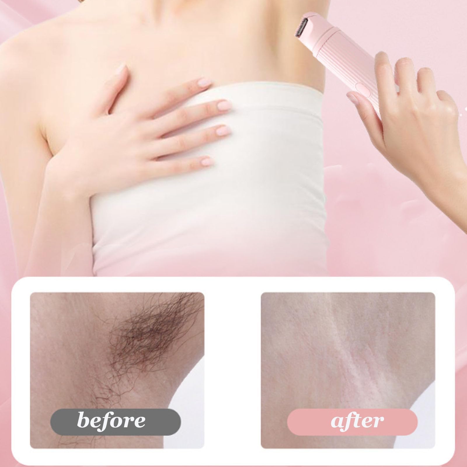 Favorabler-D Women's Electric Shaver - 2 in 1 Waterproof Lady Shaver for Smooth & Comfortable Shaving - Perfect for Legs, Underarms & Bikini Area (Beige)
