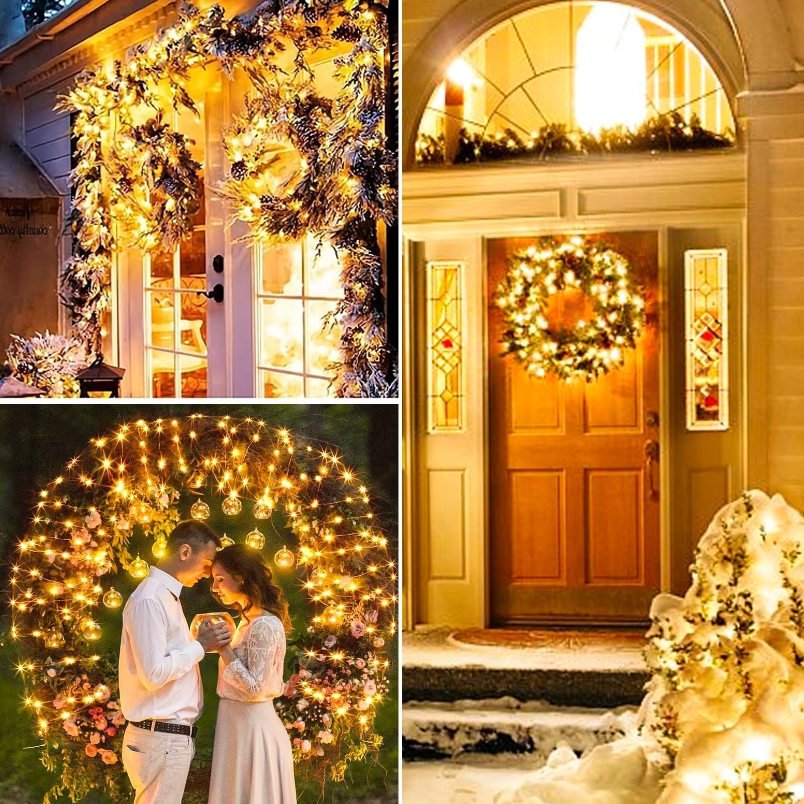 3 Pack Fairy Lights Battery Operated with Remote - 10M/33FT 100LED String Lights, IP65 Waterproof for Indoor & Outdoor Use - 8 Modes Copper Wire Twinkle Lights for Bedroom, Gazebo, Christmas, Wedding, Garden, Party Decorations