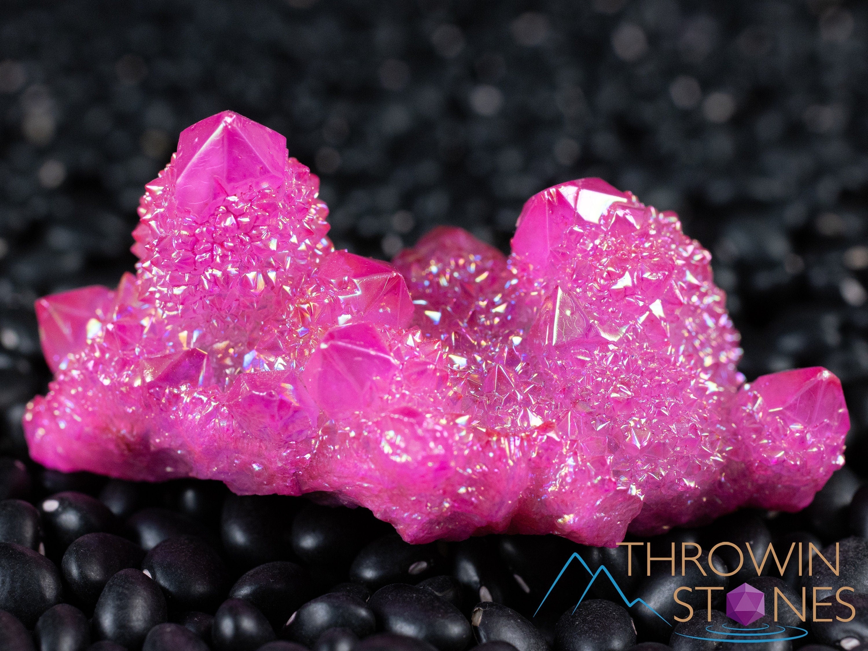 Natural Pink Rose Aura Quartz Crystal Cluster - Rainbow Spirit Quartz for Healing, Meditation & Home Decor - Perfect for Reiki, Feng Shui & Spiritual Gifts