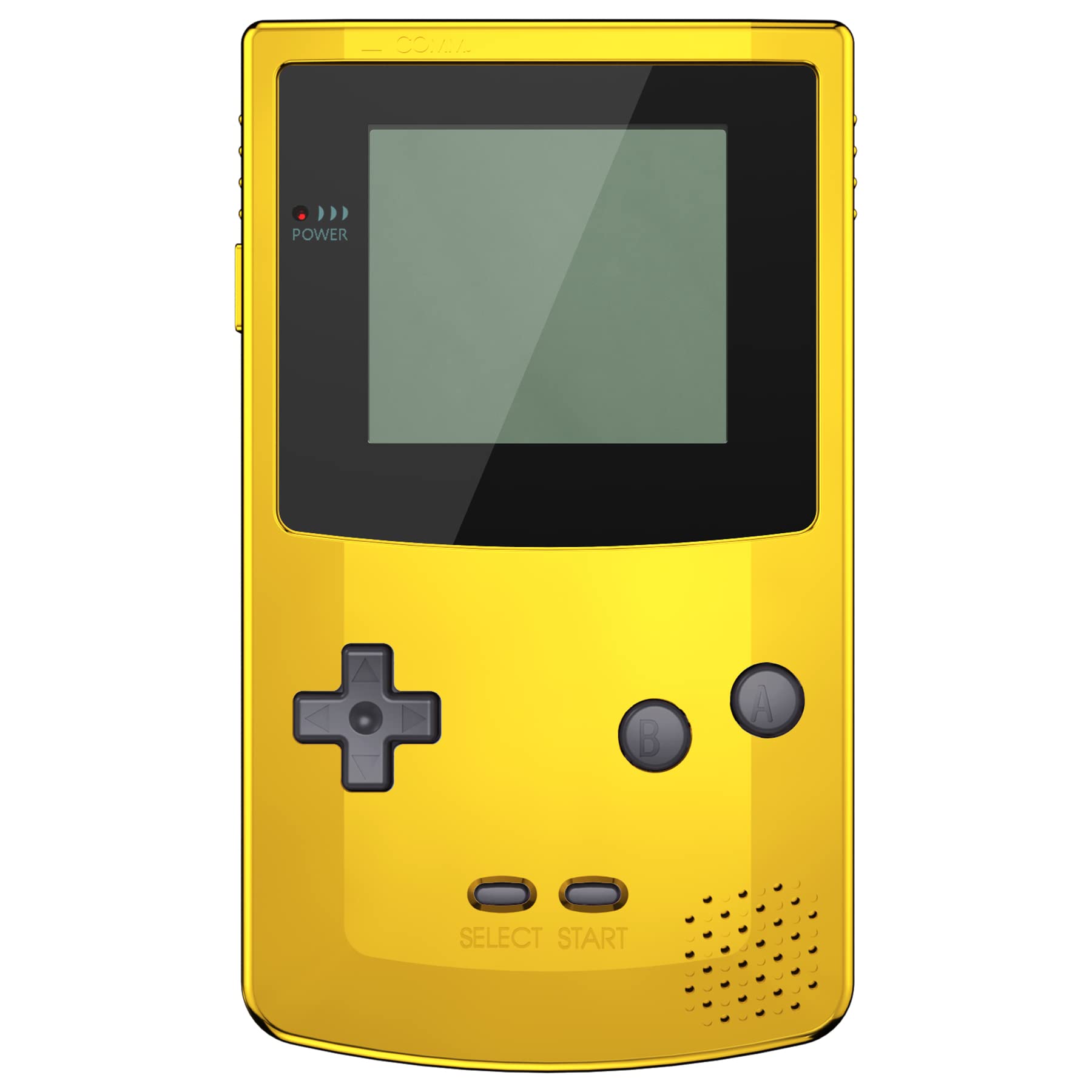 eXtremeRate Chrome Gold Replacement Shell & Black Screen Lens for Gameboy Color (GBC) - Compatible with OSD IPS, Regular IPS & Standard LCD Screens - DIY Console Housing Upgrade Kit - Perfect for Gameboy Color Modding & Retro Gaming Enthusiasts
