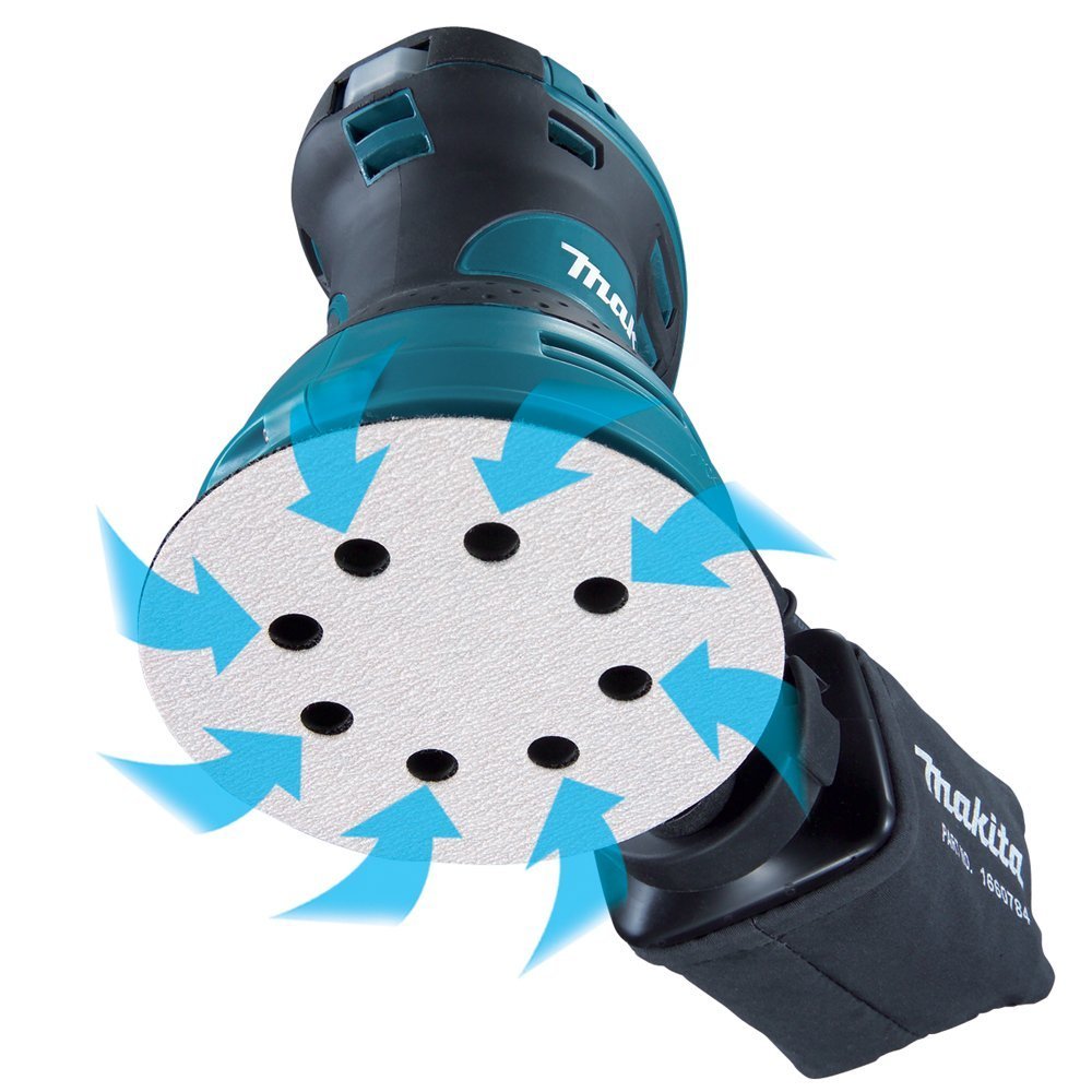 5-Inch Random Orbital Sander Kit with 6 Sanding Discs - Variable Speed Power Tool for Woodworking, Auto Body & DIY Projects - Perfect for Sanding, Polishing & Surface Preparation