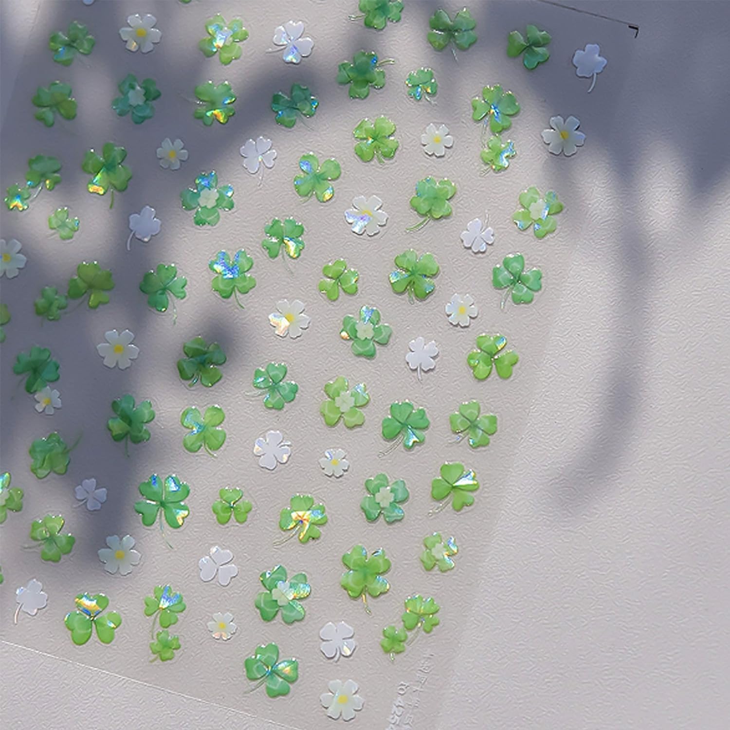 3D St. Patrick's Day Nail Art Stickers - Self-Adhesive Shamrock & Clover Nail Decals with Green Hat Letters | Irish Themed Nail Designs for Women | Perfect for Acrylic Nails, St. Patrick's Day Parties & Festive Nail Art