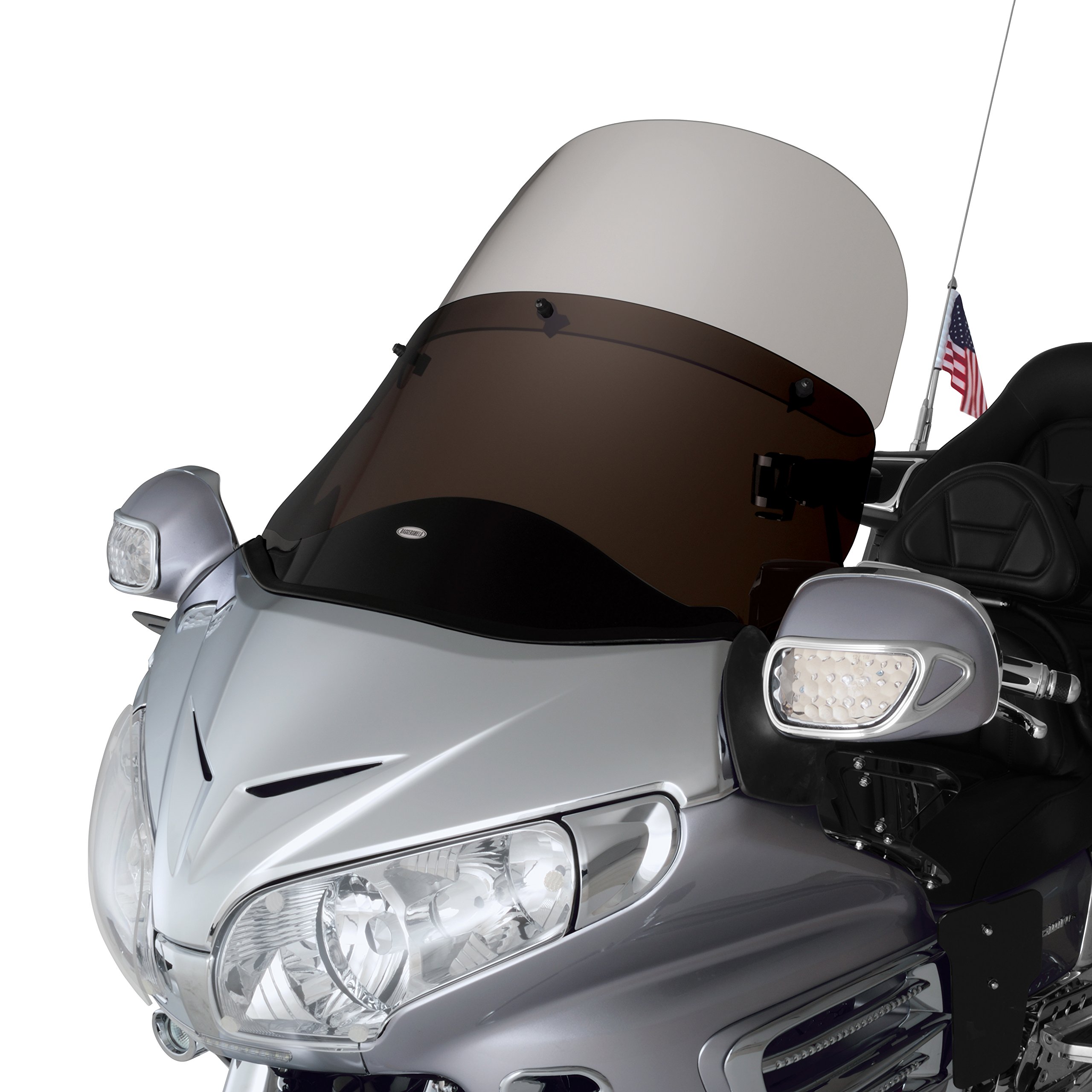 Adjustable Motorcycle Windshield - Show Chrome Accessories 20-127 for Harley, Honda & More - Perfect for Long Rides & Highway Cruising