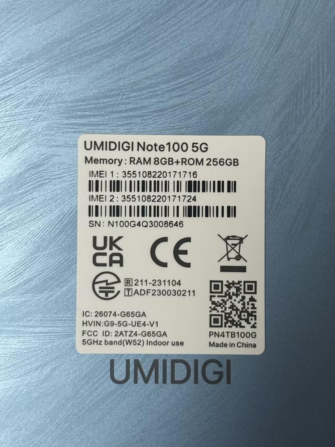 UMIDIGI Note 100 5G Unlocked Smartphone - 6.8