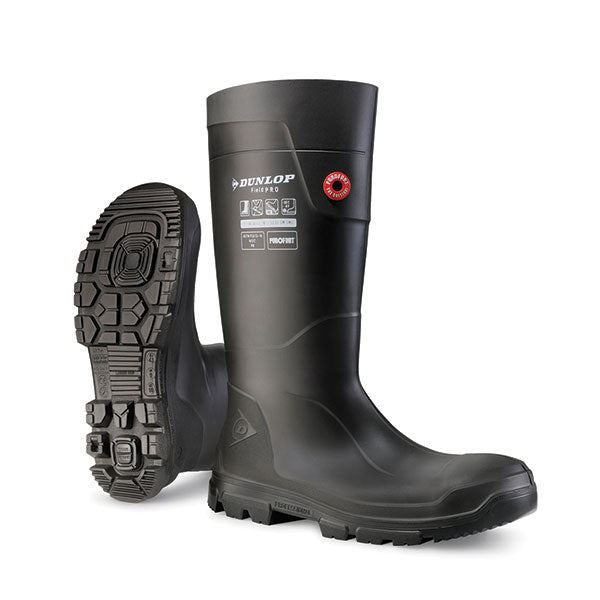 Dunlop Purofort FieldPro Full Safety Wellington Boots - Waterproof, Slip-Resistant Work Boots for Farming, Construction & Outdoor Use