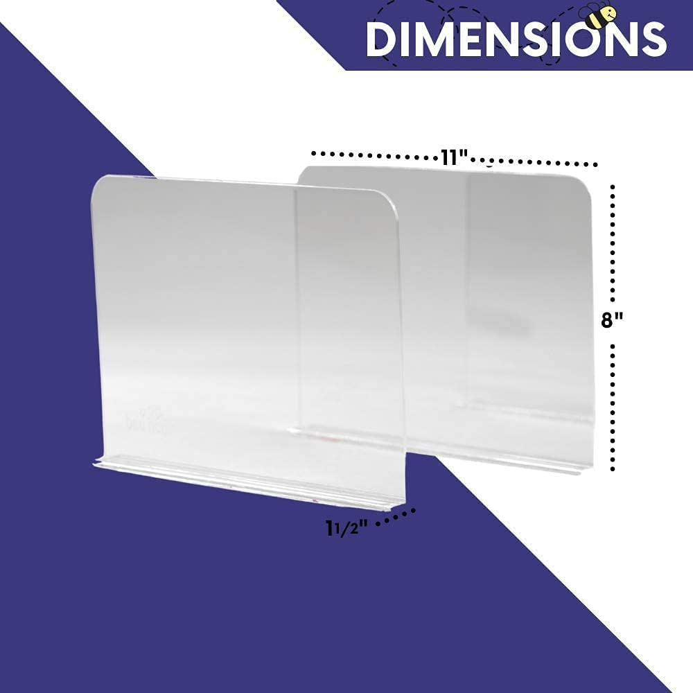 Acrylic Clear Shelf Dividers for Closet Organization - 6 Pack (8