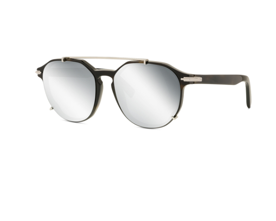 Christian Dior Havana/Silver Round Men's Sunglasses RI 29A4 - Stylish Black Frame for Fashion & Outdoor Activities