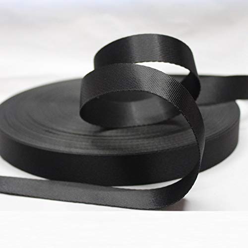 1 Inch Wide Flat Nylon Webbing Strap - 10 Yards Roll (Black) for DIY Luggage Straps, Dog Leashes, Hammocks & Outdoor Gear - Perfect for Camping, Furniture Repair & Craft Projects