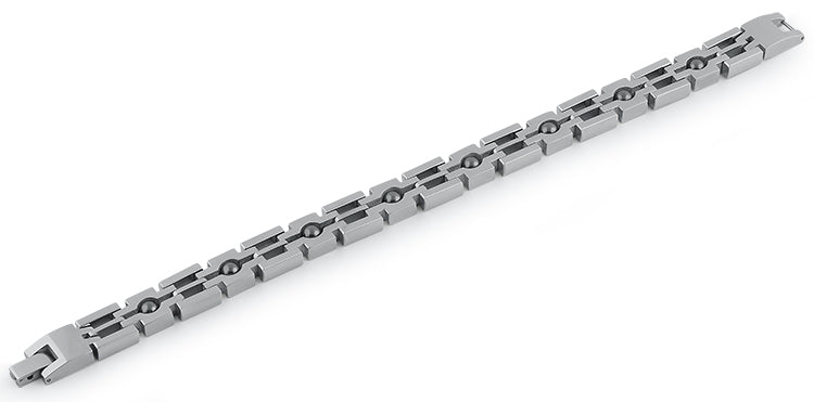 Stainless Steel Beaded Cross Link Bracelet for Women - Elegant Adjustable Chain Wrist Jewelry Gift for Her | Perfect for Everyday Wear, Parties & Special Occasions