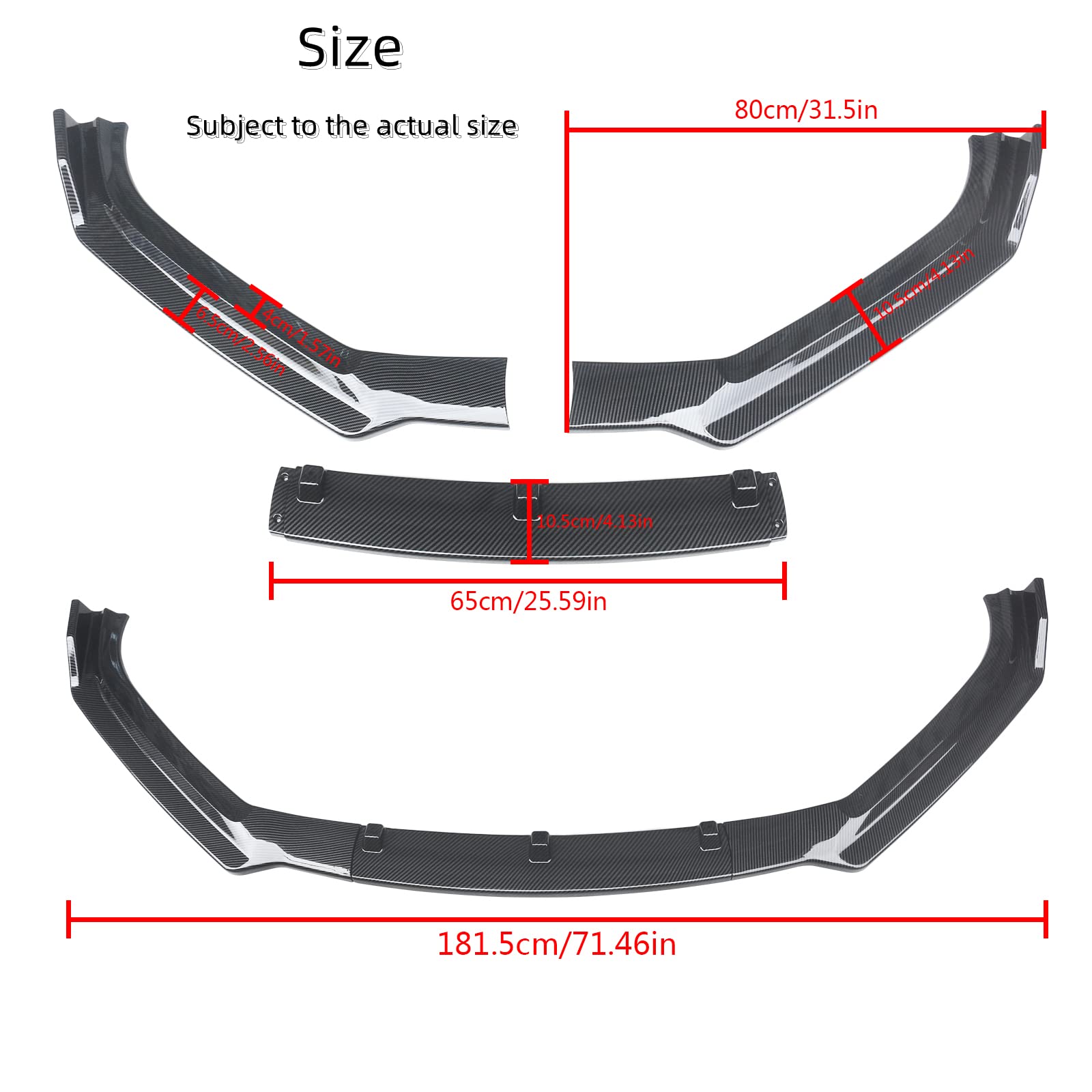 **Audi A4 S4 S-Line Front Bumper Lip (2017-2018) - ABS Painted 3-Piece Body Kit Spoiler, Splitter & Air Dam - Carbon Fiber Chin Diffuser for Enhanced Style & Aerodynamics - Perfect for Street Racing & Car Shows**