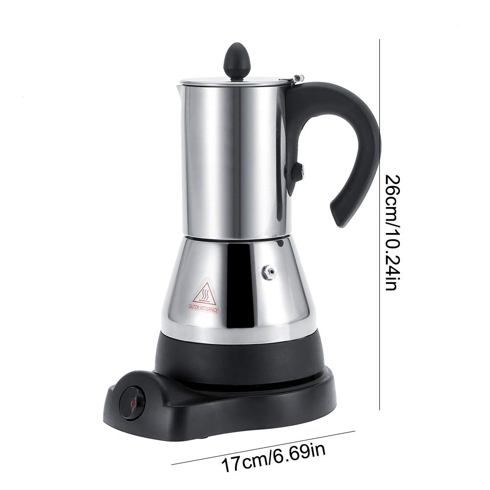 Stainless Steel Electric Coffee Maker - 300ml Espresso & Cappuccino Machine for Home & Office | Perfect for Morning Brews, Afternoon Pick-Me-Ups & Entertaining Guests
