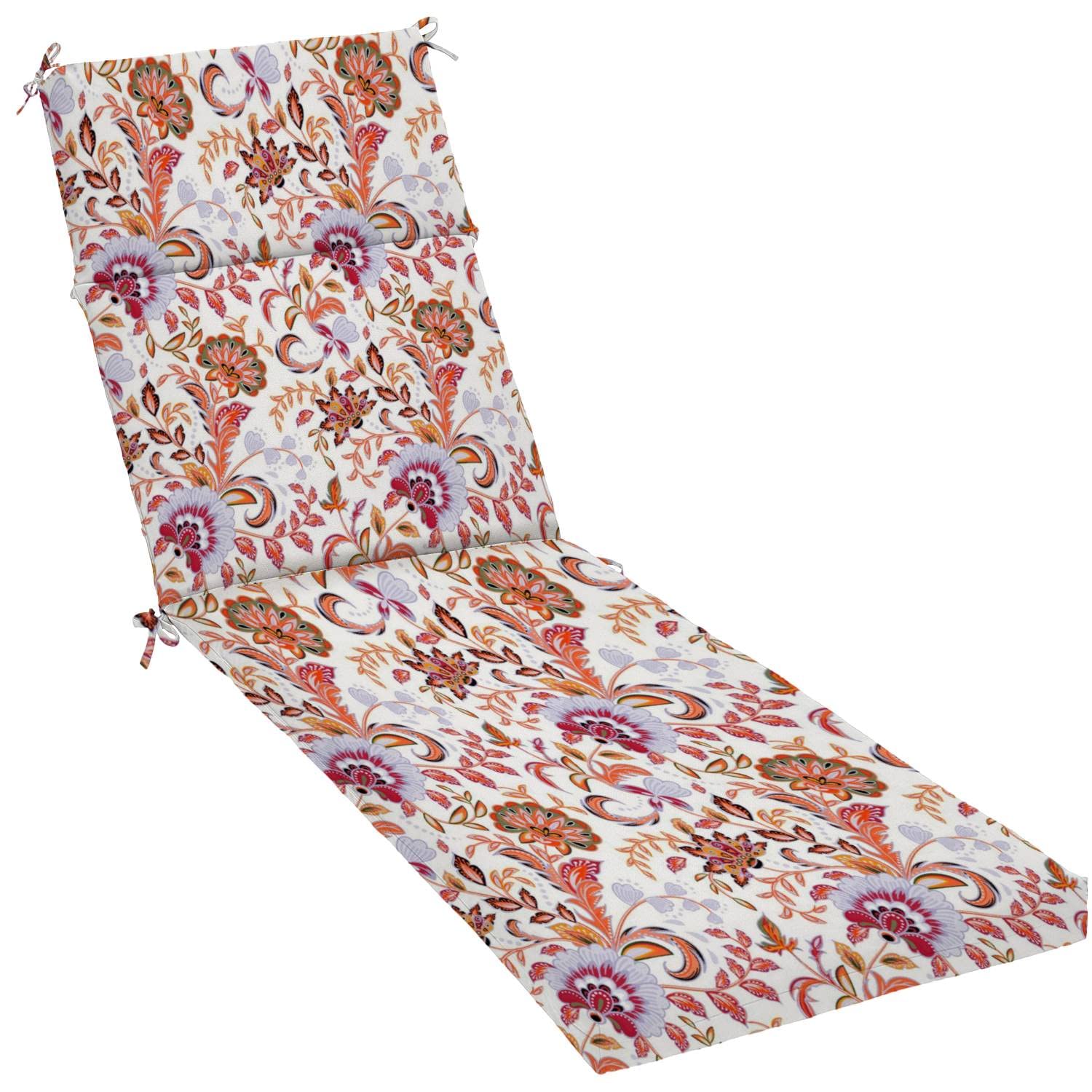Floral Outdoor Indoor Patio Cushion - Water-Resistant Chaise Lounge Seat Cover for Garden, Poolside & Deck Furniture - Perfect for Relaxing in Sun or Shade