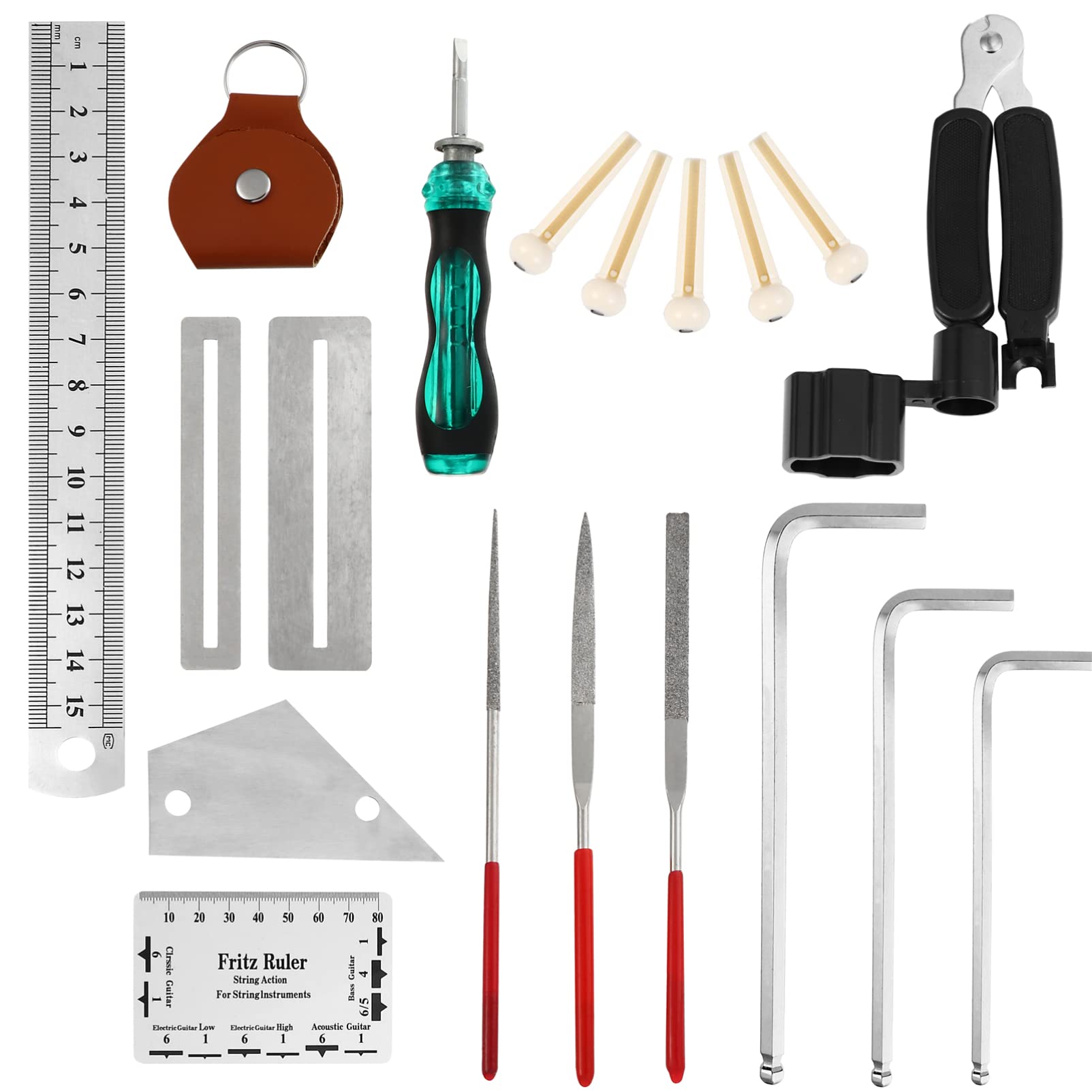 Milisten Guitar Repair Tool Kit - 1 Set Electric Guitar Maintenance Tools with Polishing Cloth, Fretboard Cleaner & Plastic Picks for String Change & Guitar Care - Perfect for Musicians, Guitarists & DIY Enthusiasts