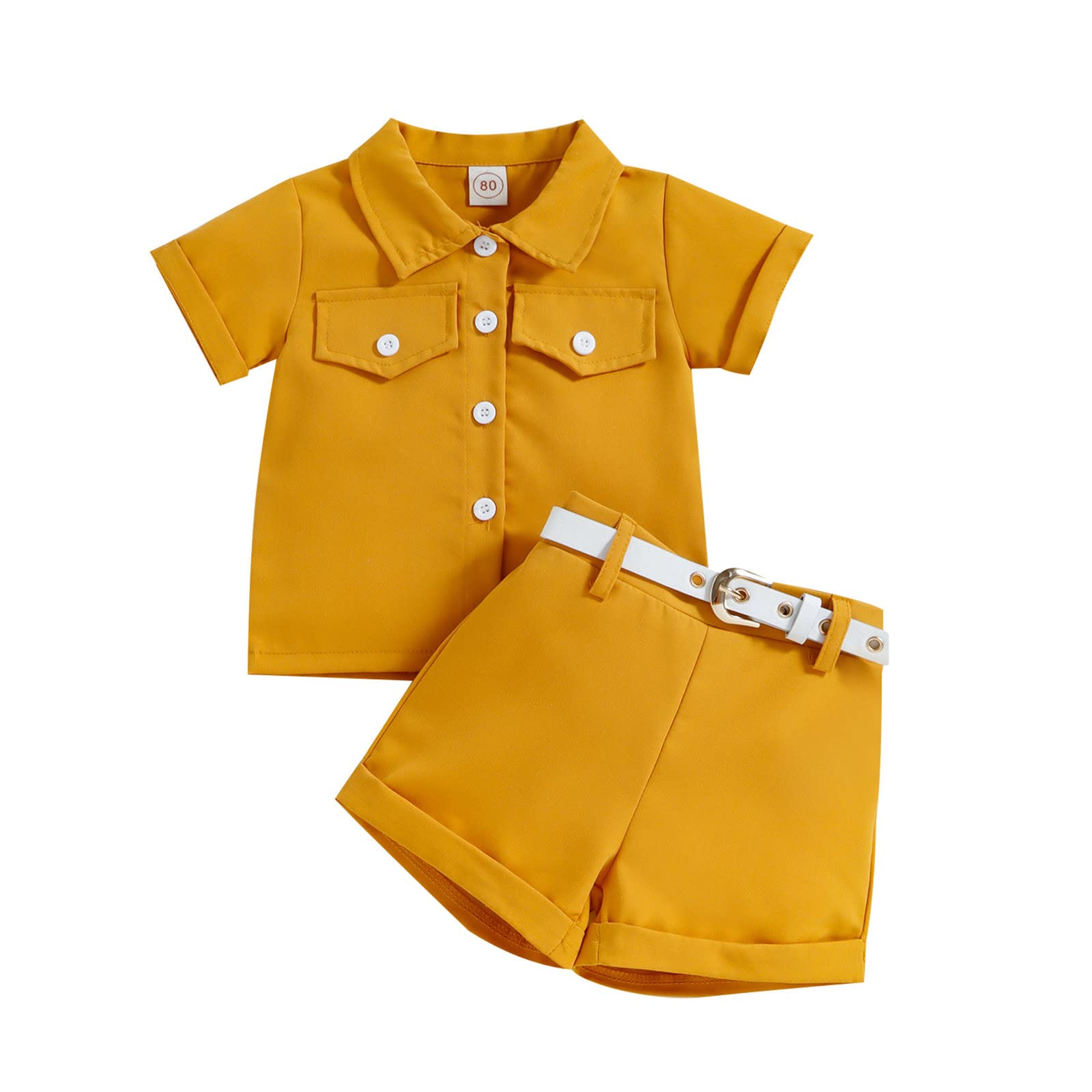 Summer Toddler Girls Short Sleeve Tops & Shorts Outfit Set - Cute Baby Girl Summer Clothes for Playtime, Beach & Outdoor Activities