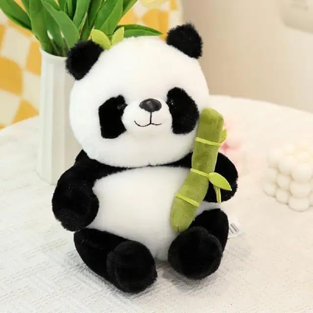 Cute Panda Plush Toy in Bamboo - Soft Stuffed Animal Kawaii Teddy Bear - Perfect Birthday Gift for Kids & Adults - Green Bunny Stuffed Toy for Bedroom Decor, Nursery, and Cuddling