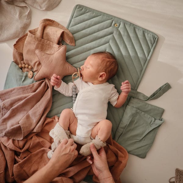 Mushie Portable Baby Changing Pad - Waterproof & Travel-Friendly Diaper Changing Mat for On-the-Go Parents - Perfect for Nursery, Travel, and Outdoor Use