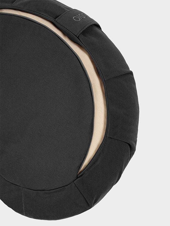 Organic Buckwheat Zafu Meditation Cushion - Crescent Shape Yoga Pillow for Meditation, Yoga & Zen Practice - Perfect for Home Studio, Yoga Class & Mindfulness Retreats