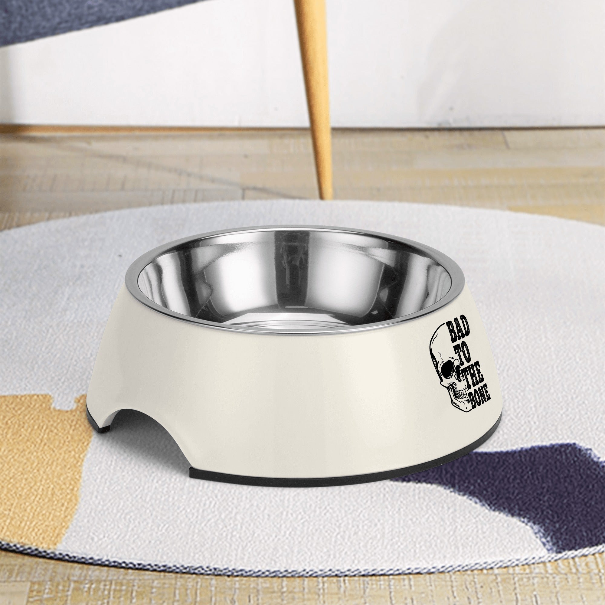 Bad To The Bone Pet Food Bowl - Durable Non-Slip Dog & Cat Dish for Large Breeds - Perfect for Indoor & Outdoor Feeding