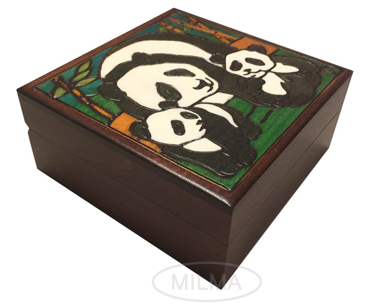 Handmade Panda Family Wooden Keepsake Box - Decorative Gift Box for Kids & Adults - Polish Artisan Craft - Perfect for Jewelry Storage, Home Decor & Special Occasions