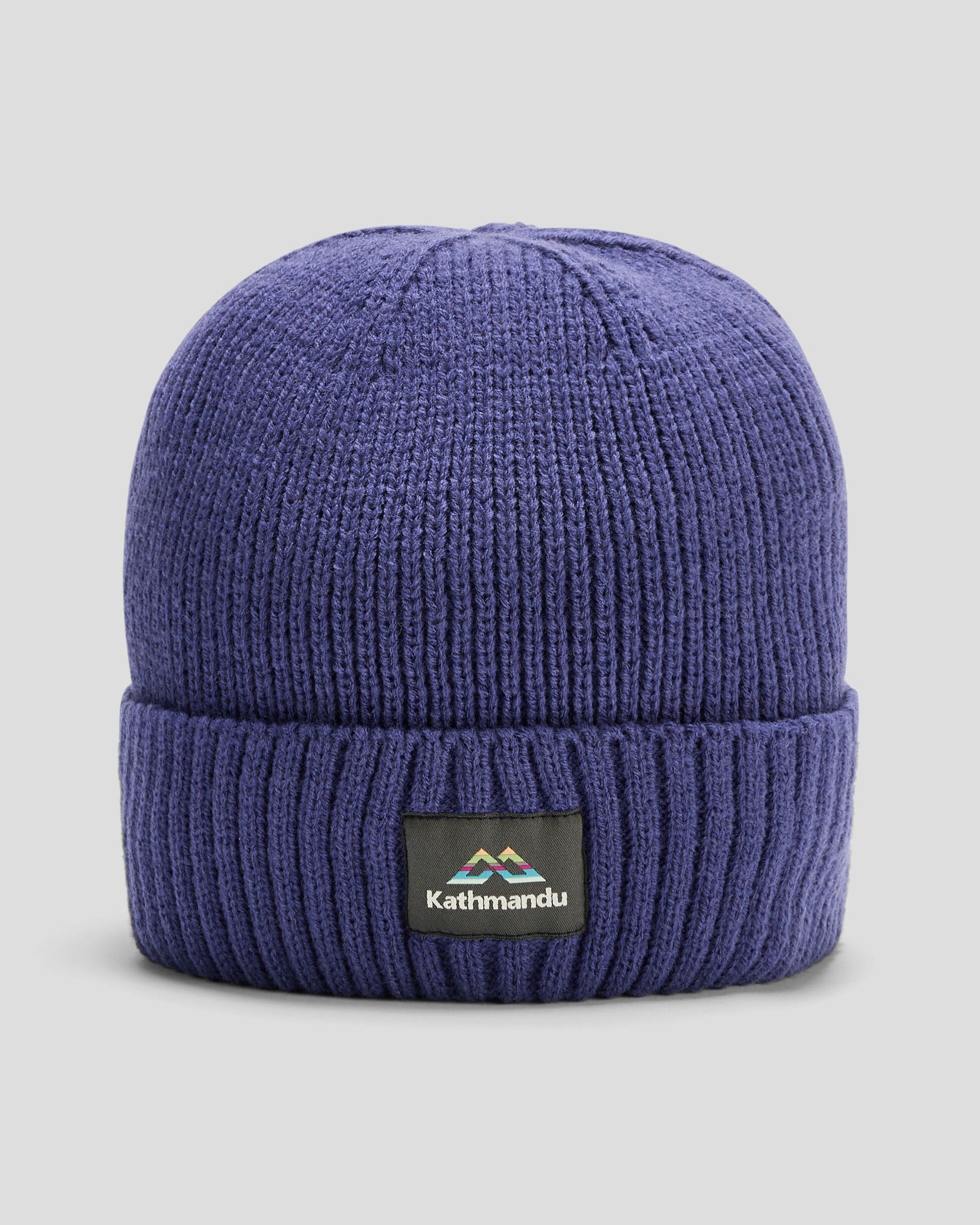 Kathmandu Horizon Line Badge Beanie - Warm Winter Knit Hat for Men & Women - Perfect for Skiing, Hiking, and Outdoor Adventures