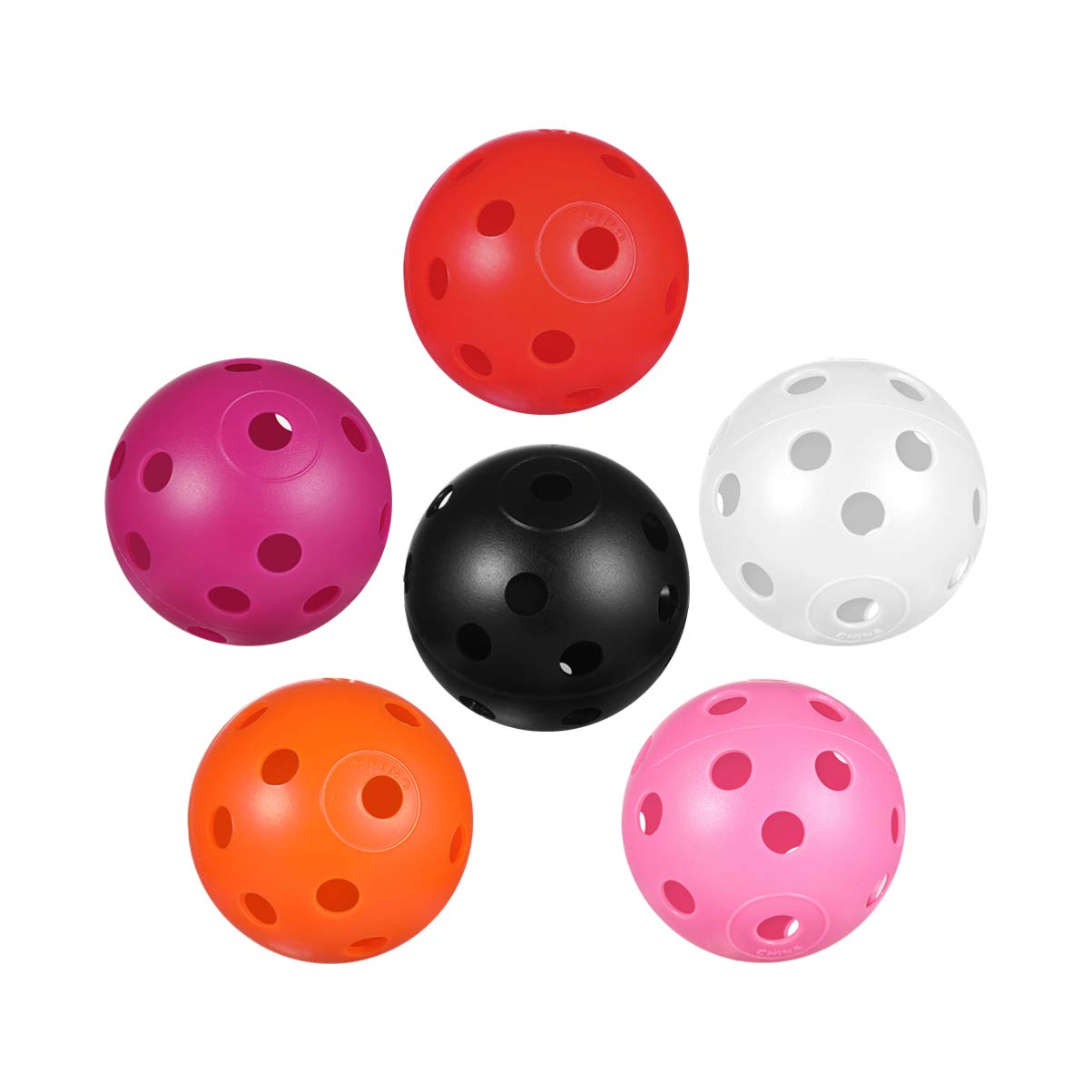 NUOBESTY 24-Piece Golf Practice Balls - Perforated Hollow Plastic Lightweight Training Balls for Driving Range & Swing Practice | Fun Mixed Color Kids Golf Balls for Backyard & Indoor Training