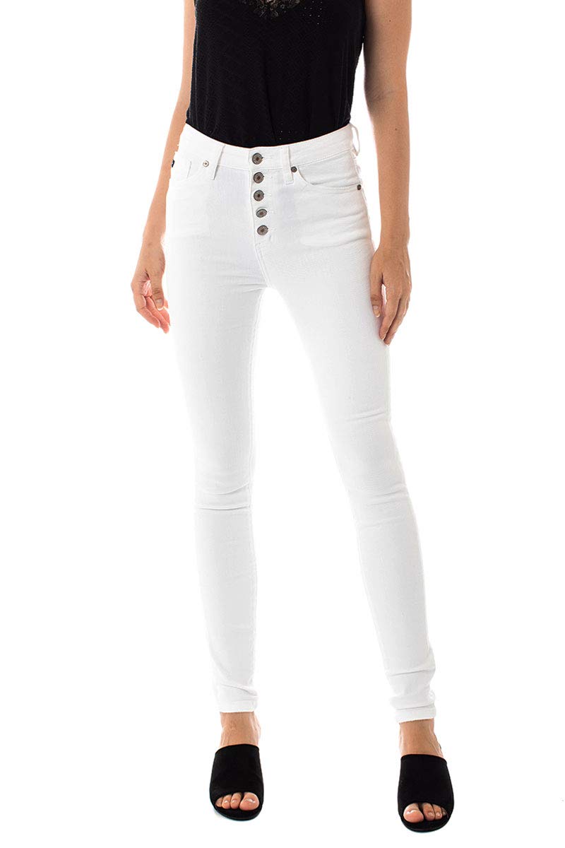 Kan Can Women's High Rise Button Fly Distressed Super Skinny Jeans - Stretch Denim Pants for Casual Wear, Night Out & Everyday Fashion