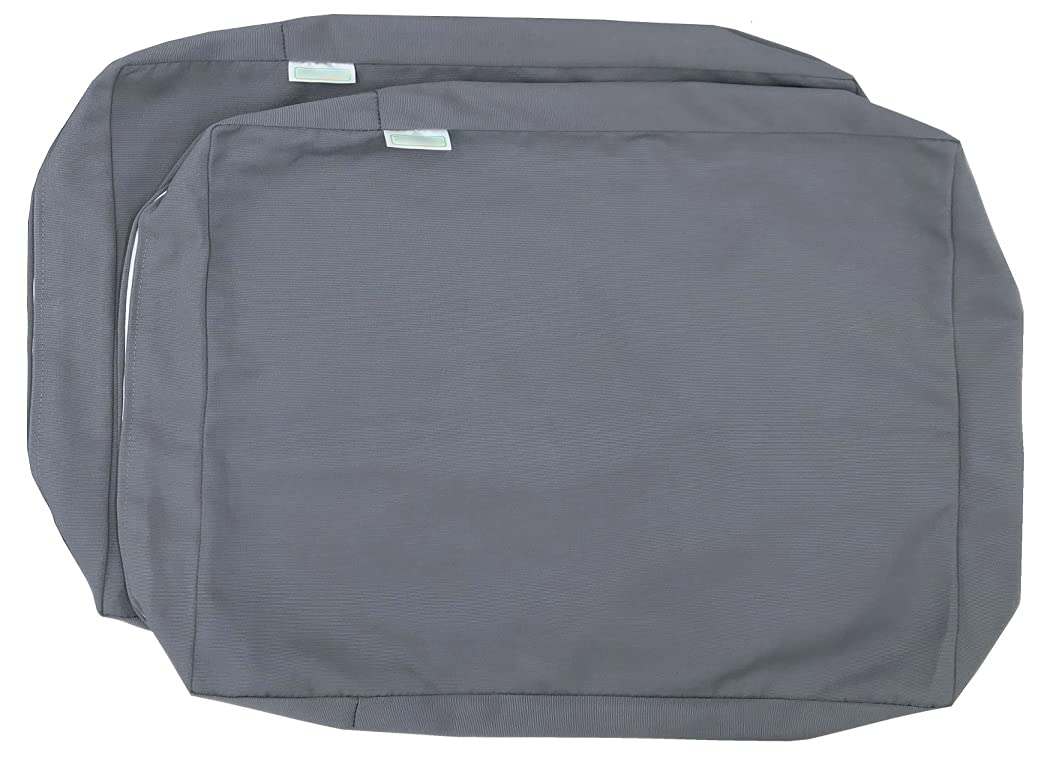 CozyLounge Waterproof Outdoor Patio Chair Cushion Covers - 2 Pack (22x14x4 Inches) Stone Gray, All-Weather Resistant Seat & Back Pillows for Garden, Deck, Poolside Furniture - Perfect for Patio, Balcony & Backyard Relaxation