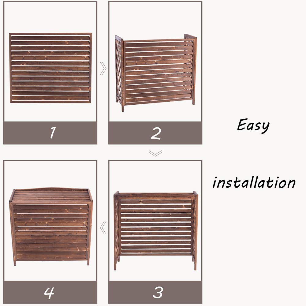 Wooden Flower Stand & Display - Outdoor Air Conditioner Rack Frame, Decorative Radiator Cover & Plant Pot Holder - Perfect for Garden, Patio, and Home Decor