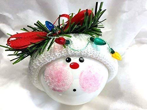 Handmade Personalized Christmas Glass Ornament with String Lights & Red Ribbon - Perfect for Holiday Tree Decor, Gift Exchange, and Festive Home Decoration