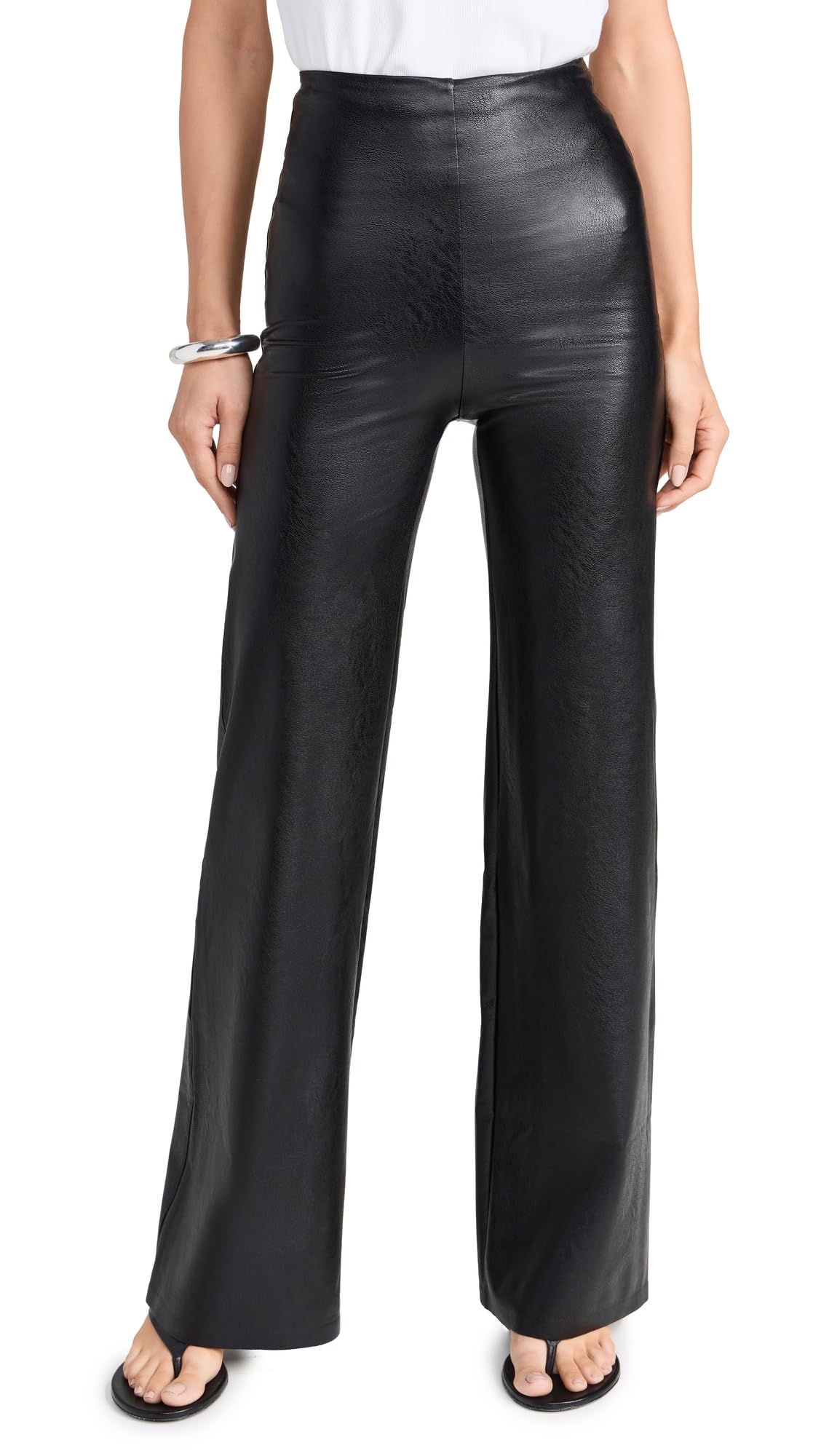 Commando Women's Faux Leather Wide Leg Pants - Stylish High Waist Stretch Trousers for Work, Party & Night Out | Comfortable & Trendy Office Pants for Women
